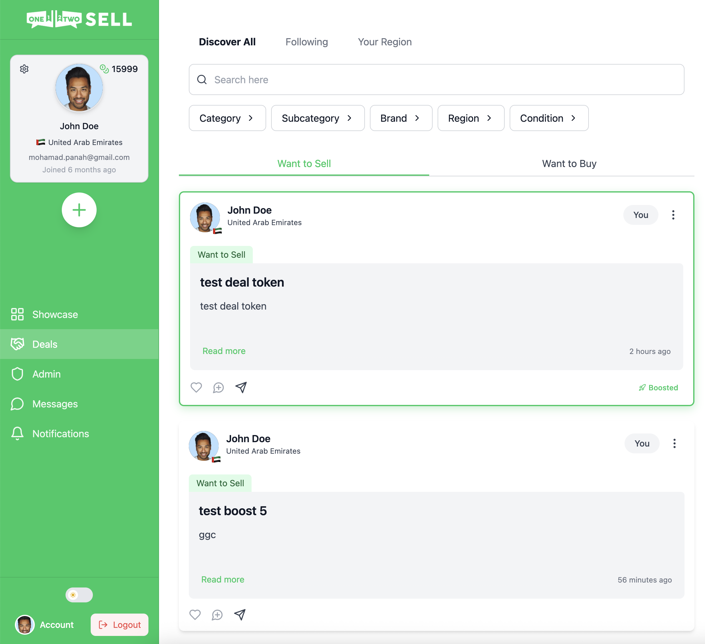 12sell platform dashboard